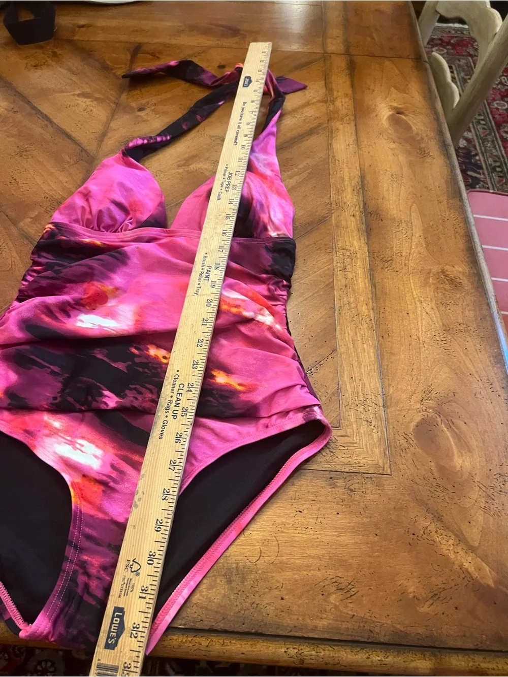 DKNY Pink Swirl Halter One-Piece Swimsuit - Picture 6 of 7